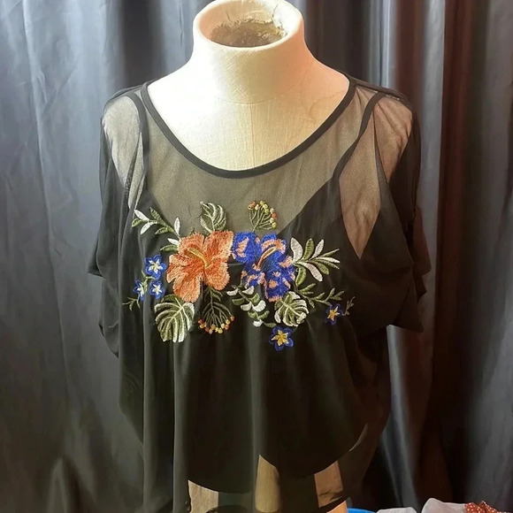 Floral‎ Mesh Tee - Picture 4 of 6